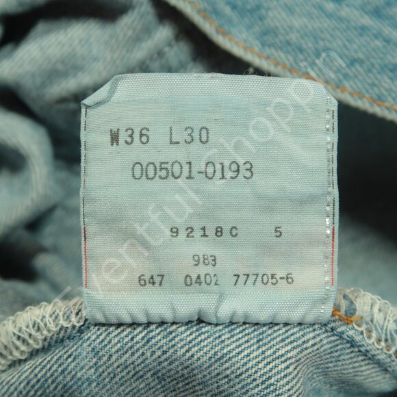 Vintage Levis 501 Jeans Mens 36 Blue Original Straight Denim 90s - Picture 7 of 8